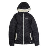 COLUMBIA Womens Puffer Jacket Black Nylon Hooded S