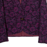 Womens Blazer Jacket Purple 90s Floral XL