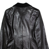 HARTWOOD Womens Blazer Jacket Black Faux Leather UK 10