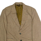 HURRAH Mens Blazer Jacket Beige Wool Houndstooth XL