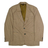 HURRAH Mens Blazer Jacket Beige Wool Houndstooth XL