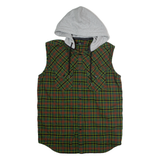 DIESEL Mens Lumberjack Gilet Green Flannel Hooded Plaid M