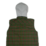 DIESEL Mens Lumberjack Gilet Green Flannel Hooded Plaid M