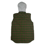 DIESEL Mens Lumberjack Gilet Green Flannel Hooded Plaid M