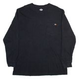 DICKIES Mens T-Shirt Black Long Sleeve XL