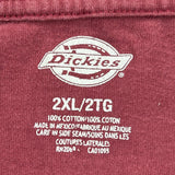 Dickies T-Shirt - 2XL Burgundy Cotton