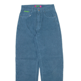 EMPYRE Womens Corduroy Trousers Blue Relaxed Straight W25 L30