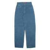 EMPYRE Womens Corduroy Trousers Blue Relaxed Straight W25 L30