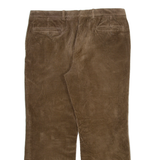 CITADIN Mens Corduroy Trousers Brown Regular Straight W35 L27