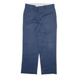 DICKIES Mens Trousers Blue Regular Straight W34 L29