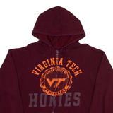 J.American Virginia Tech Mens Maroon Hoodie Full Zip USA M