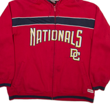 STITCHES Nationals Mens Red Hoodie Full Zip USA L