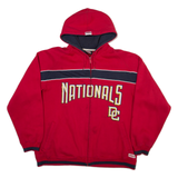 STITCHES Nationals Mens Red Hoodie Full Zip USA L
