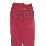 TEDDY'S Womens Jeans Red Relaxed Tapered W28 L29