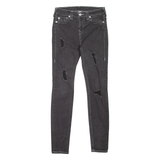 TRUE RELIGION High Waisted Distressed Womens Jeans Black Slim Skinny W25 L29