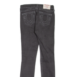 TRUE RELIGION High Waisted Distressed Womens Jeans Black Slim Skinny W25 L29