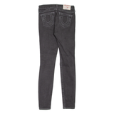 TRUE RELIGION High Waisted Distressed Womens Jeans Black Slim Skinny W25 L29