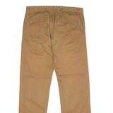 DOCKERS Alpha Khakis Mens Twill Trousers Brown Slim Straight W32 L31