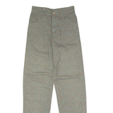 DONOVAN Patterned Chino Womens Twill Trousers Grey Slim Straight 80s W26 L31