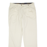 MCGREGOR Pleated Chino Mens Trousers Cream Regular Wide-Leg W39 L34