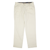 MCGREGOR Pleated Chino Mens Trousers Cream Regular Wide-Leg W39 L34