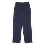 DNATA BY RONAI Pleated Mens Trousers Blue Slim Straight W27 L31