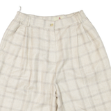 CASURO Pleated Womens Casual Shorts Grey Relaxed 90s Plaid XS W26