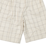 CASURO Pleated Womens Casual Shorts Grey Relaxed 90s Plaid XS W26