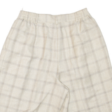 CASURO Pleated Womens Casual Shorts Grey Relaxed 90s Plaid XS W26
