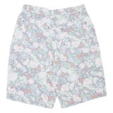 Womens Denim Shorts Purple Floral S W28