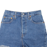 LEVI'S Ribcage BIG E Cut-Off Womens Denim Shorts Blue XXS W24