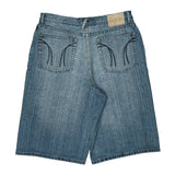 Hip Hop Three Denim Shorts - 34W 14L Blue Cotton