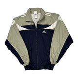 Adidas Striped Track Jacket - XS Gray Cotton