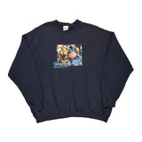 Disney Cartoon Sweatshirt - 2XL Navy Cotton