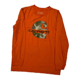 Age 14-16 Carhartt Long Sleeve T-Shirt - Large Orange Cotton