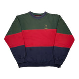 Chaps Ralph Lauren Striped Sweatshirt - Medium Green Cotton