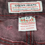Guess Jeans - 25W UK 6 Burgundy Cotton