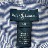 Age 8 Ralph Lauren Striped Shirt - Small Blue Cotton
