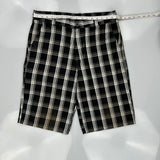 Dickies Checked Shorts - 32W 11L Black & White Cotton