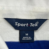 Sport-Tek Striped Rugby Shirt - Medium Blue Cotton
