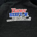 Age 10-12 Myrtle Beach Hanes Graphic T-Shirt - Medium Black Cotton