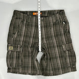 Lee Checked Cargo Shorts - 36W 10L Grey Cotton