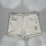 Levis Denim Shorts - 32W UK 12 White Cotton