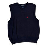 Polo By Ralph Lauren Sweater Vest - Large Navy Cotton