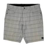 Oakley Checked Chino Shorts - 36W 11L Gray Cotton