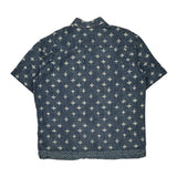 Vintage Dockers Short Sleeve Shirt - Large Blue Linen Blend