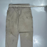 Carhartt Carpenter Trousers - 34W 34L Beige Cotton