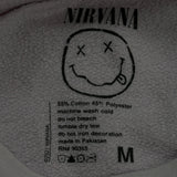 Smiley Face Logo Nirvana Band Sweatshirt - Medium Navy Cotton Blend