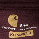 Carhartt Hoodie - Small Burgundy Cotton Blend