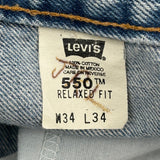 550 Levis Jeans - 33W 34L Blue Cotton